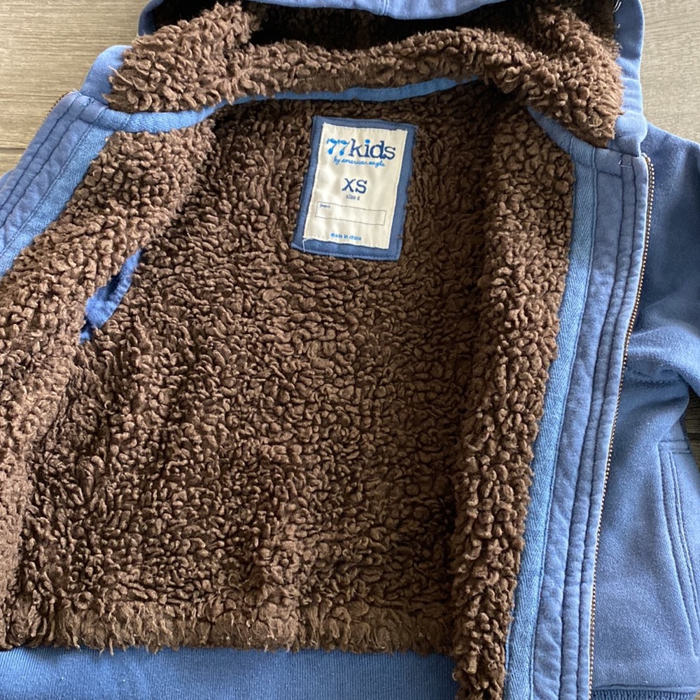 77 Kids Boys Jacket/Coat/Hoodie with faux fur lining - Picture 5 of 9